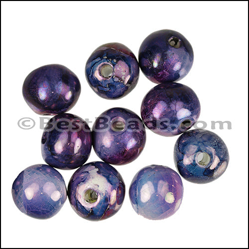 Ceramic Large Round Bead GALAXY 10 pcs
