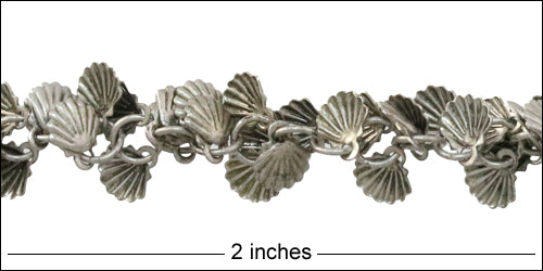 shell dangles chain ANTIQUE SILVER