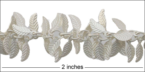 leaf dangles chain MATTE SILVER