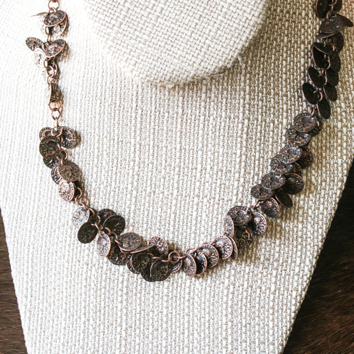 coin dangles chain ANT. BRASS