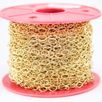 etched oval link chain ANT. BRASS