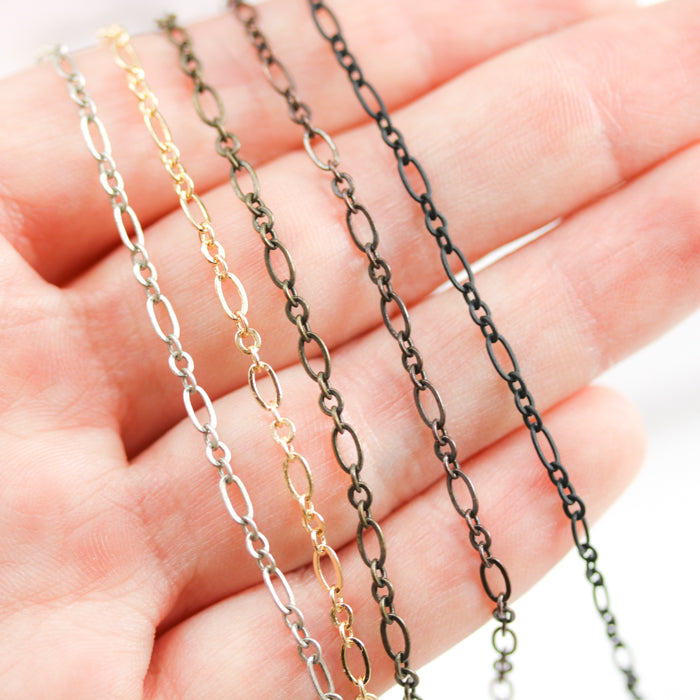 fine figaro chain GUNMETAL