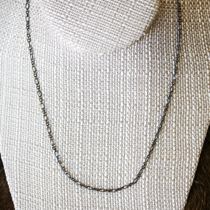fine figaro chain GUNMETAL