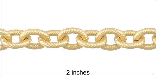 etched med heavy cable chain MATTE GOLD