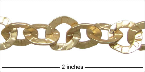 hammered washer chain MATTE GOLD