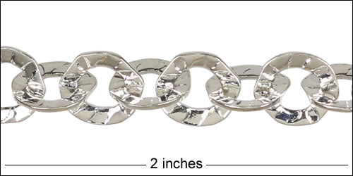 hammered washer chain RHODIUM