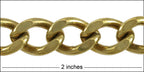 large flattened curb chain RAW BRASS ***5 METERS***