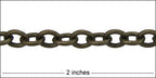 Etched small heavy cable chain ANT. BRASS