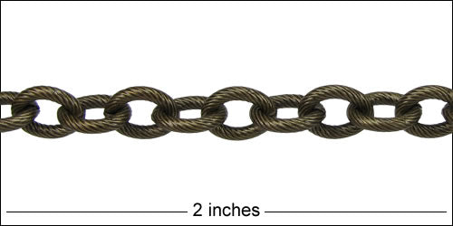 Etched small heavy cable chain ANT. BRASS