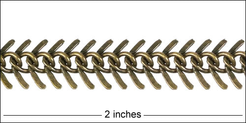 Small Fishbone chain ANT. BRASS