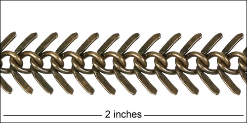 Medium Fishbone chain ANT. BRASS
