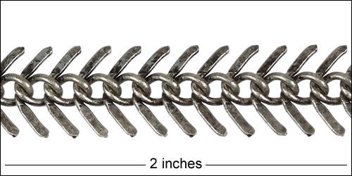 Medium Fishbone chain ANT. SILVER