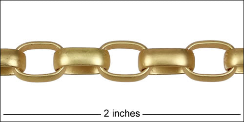 12mm Rounded Rectangle Rolo chain MATTE GOLD