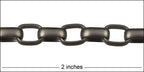 12mm Rounded Rectangle Rolo chain MATTE GUNMETAL