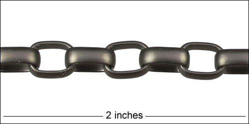 12mm Rounded Rectangle Rolo chain MATTE GUNMETAL