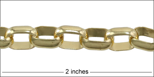 12mm Rounded Rectangle Rolo chain GOLD