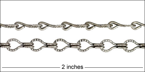 Etched Gear Link chain ANT. SILVER