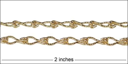 Etched Gear Link chain GOLD