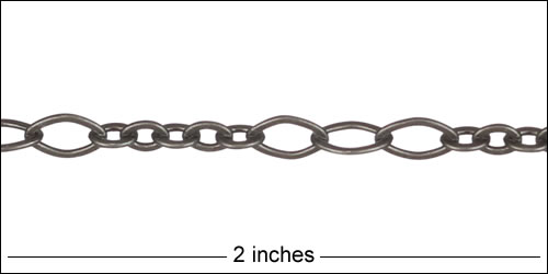 5:3 Oval chain MATTE GUNMETAL