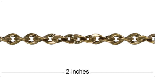 Twisted Curb chain ANT. BRASS