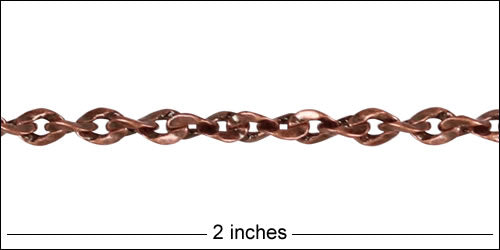 Twisted Curb chain ANT. COPPER