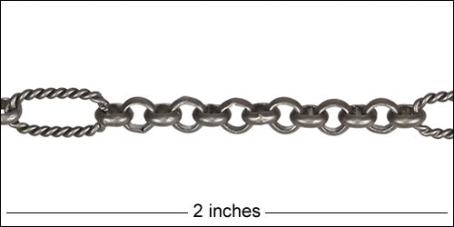 13:1 Rolo Interrupted chain MATTE GUNMETAL
