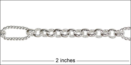 13:1 Rolo Interrupted chain SILVER PLATED