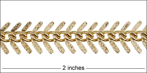 Small TEXTURED Fishbone chain GOLD
