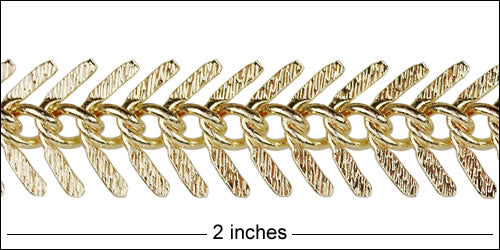Medium TEXTURED Fishbone chain GOLD