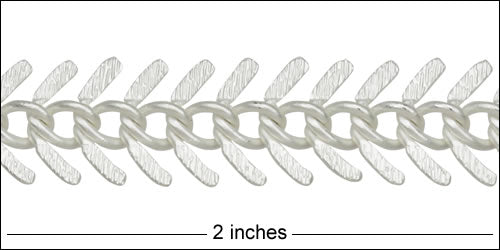 Medium TEXTURED Fishbone chain MATTE SILVER
