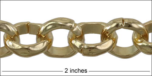 CHUNKY HAMMERED ROLO chain GOLD ***5 METERS***
