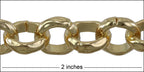 CHUNKY HAMMERED ROLO chain GOLD ***5 METERS***