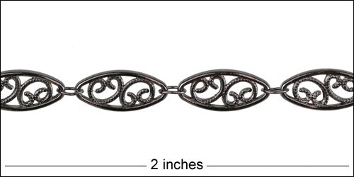 Large Filigree chain GUNMETAL