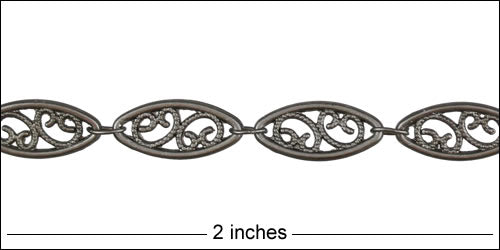 Large Filigree chain MATTE GUNMETAL