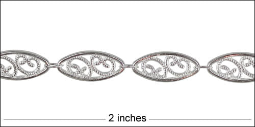 Large Filigree chain SILVER PLATED