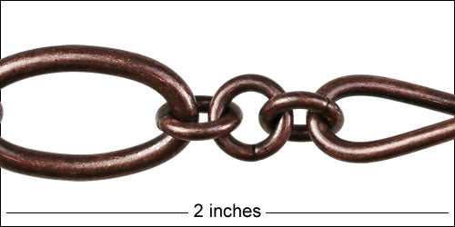 TWISTED OVAL chain ANT. COPPER