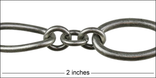 TWISTED OVAL chain ANT. SILVER