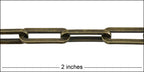 Close up of 2" of chain