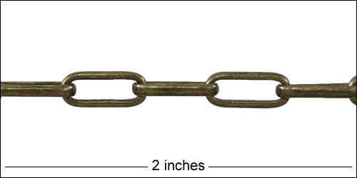 Rounded Paperclip chain ANTIQUE BRASS