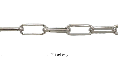 Rounded Paperclip chain RHODIUM