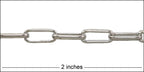 Rounded Paperclip chain RHODIUM