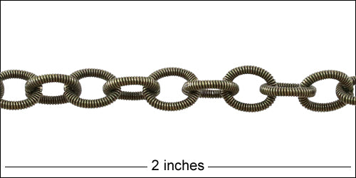Dainty Etched Cable chain ANTIQUE BRASS