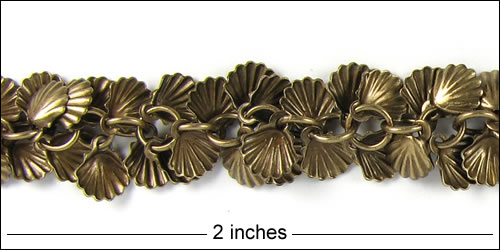 shell dangles chain ANTIQUE BRASS