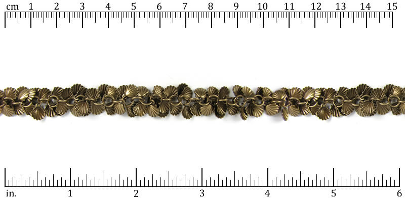 Shell Dangles Chain with Antique Brass Plating