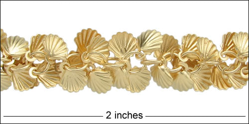 shell dangles chain MATTE GOLD