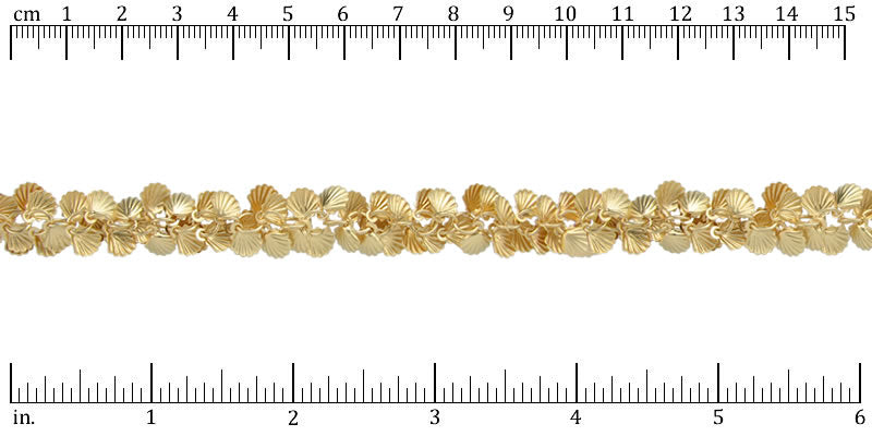 Shell Dangles Chain with Matte Gold Plating