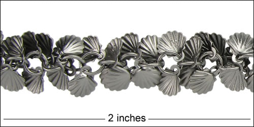 shell dangles chain MATTE GUNMETAL