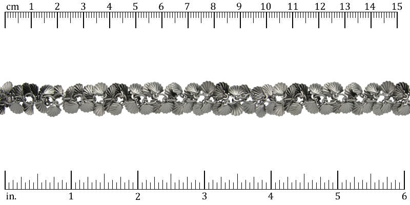 Shell Dangles Chain with Matte Gunmetal Plating