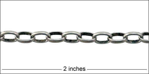 5x7mm OVAL chain ANT. SILVER