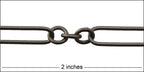 3:1 Rounded cable chain MATTE GUNMETAL